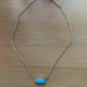 Kendra Scott Elisa Silver Pendant Necklace in Turquoise